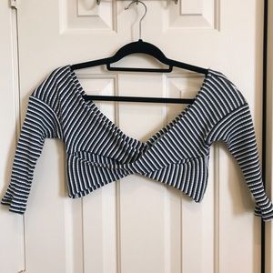 Striped super cropped with cut out tops